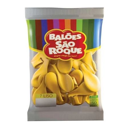 BALAO SAO ROQUE 50UN LISO 7 AMARELO SOL
