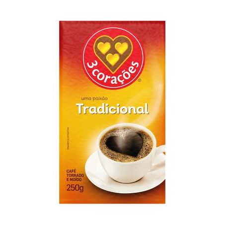 CAFE PÓ 3 CORAÇÕES TRADICIONAL VÁCUO 250G