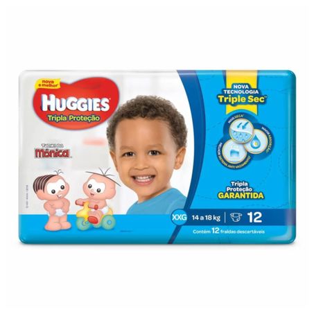 FRALDA DESCART HUGGIES TRIPLA PRO TAM XXG 12UN