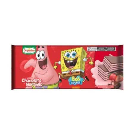 Wafer orquidea 90g sabor chocolate e morango