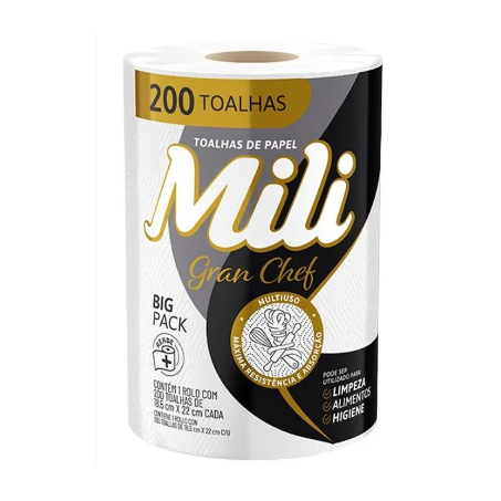 Papel toalha mili 200folhas