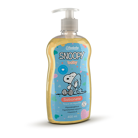 Sabonete líquido cottonbaby snoopy toque de algodão pump 400ml