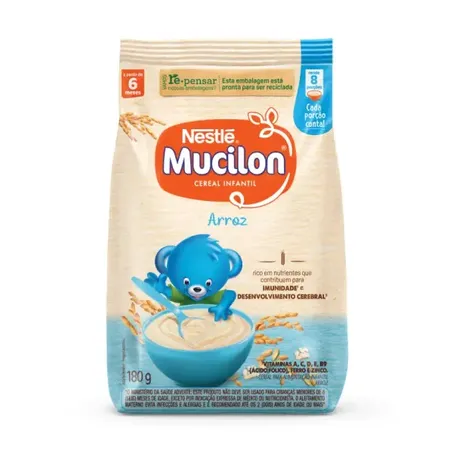 Cereal Infantil Nestlé Mucilon Arroz Pacote 180gr