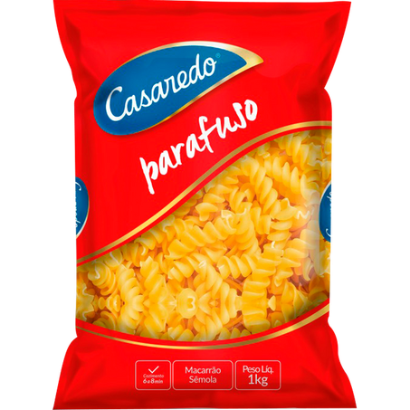 MASSA SÊMOLA CASAREDO PARAFUSO PACOTE 1KG