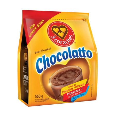 Achocolatado em Pó 3corações Pacote 560gr