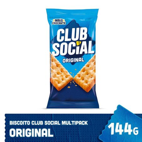 BISCOITO SALGADO CLUB SOCIAL ORIGINAL MULTIPACK 144G