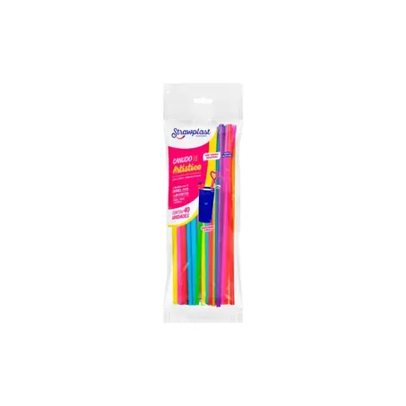 Canudo Strawplast Artistico Flex