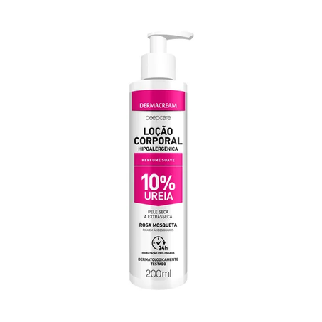 Loçao Hidr. Dermacream 200ml 10% Ureia Rosa Mosqueta