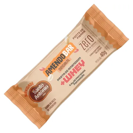 Barra de pasta de amendoim santo antônio amendobar com whey 40g