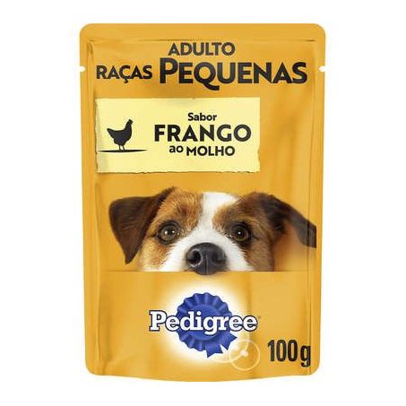 Ração pedigree raça pequena molho de frango 100g