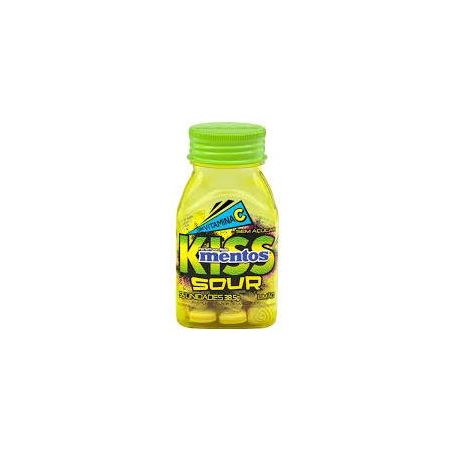 Bala Mentos Pastilha Kiss Sour Limão Pacote 38,5g 