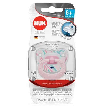 Chupeta Nuk Decor 6+ Meses Pa7307-2g - Rosa