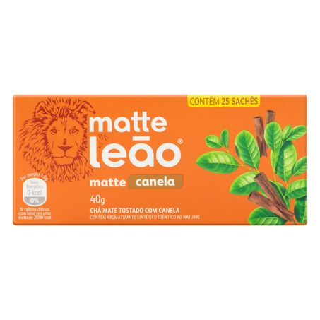 CHÁ MATE CANELA MATTE LEÃO COM 25 SACHÊS