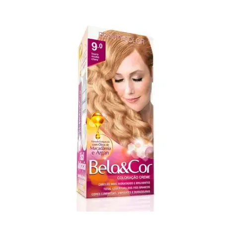 	 TINTURA BELA COR KIT 9.0 LOURO MUITO CLARO