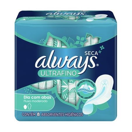 Absorvente com abas protetion always com 8 unidades