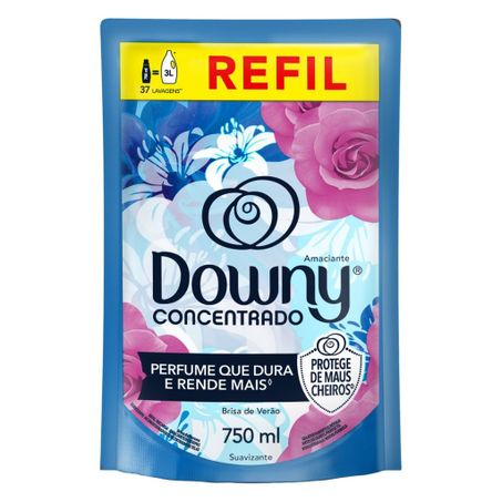 Amaciante de Roupas Brisa de Verão Concentrado Downy Refil 750ml - 