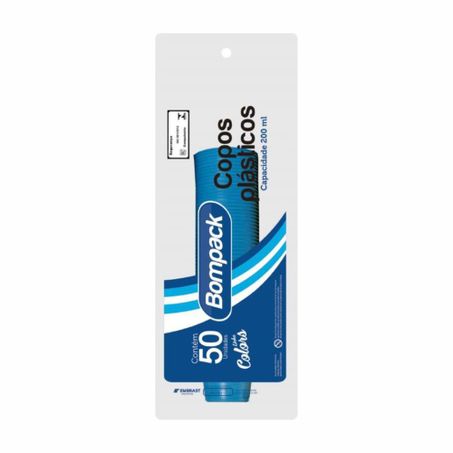 COPO DESC BOMPACK COLORS AZUL C/50