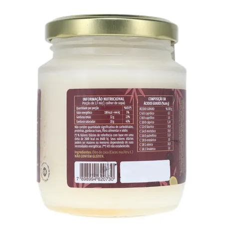 Óleo de Coco Santo Óleo Extra Virgem  Pote de Vidro 200ml 360-23
