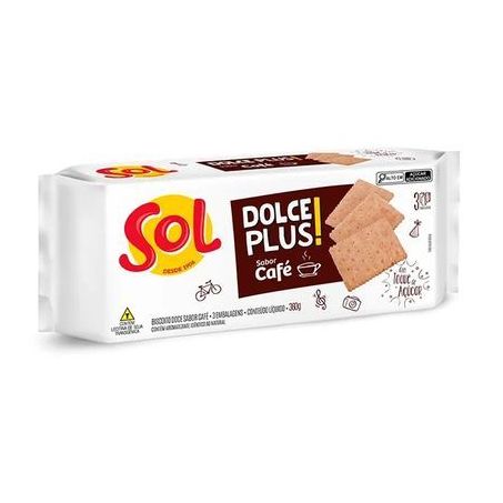 Biscoito doce sabor cafe dolce plus sol 360g