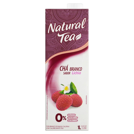 Chá Natural Tea 1 Litro - Branco - Com Lichia - TP