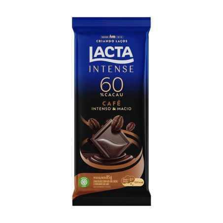 CHOCOLATE 60% CACAU CAFÉ LACTA INTENSE
