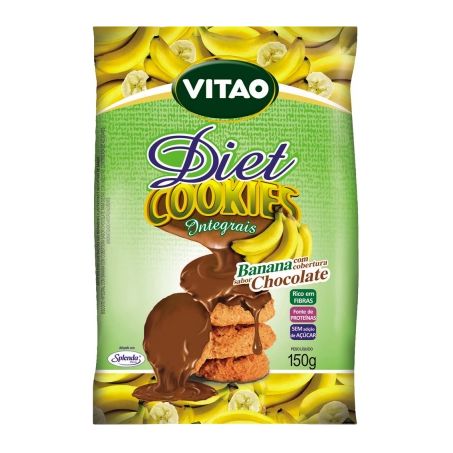 Cookies vitao 120g banana e cobertura de chocolate