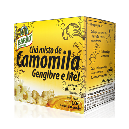 CHÁ BARÃO CAMOMILA/GENGIBRE/MEL 10G