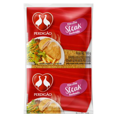 Empanado steak frango recheado perdigao 100g - congelado