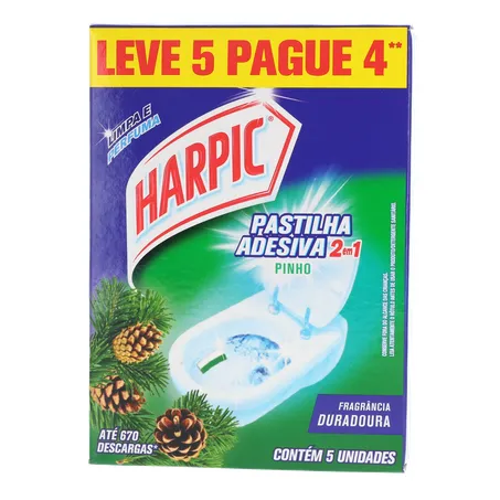 Pastilha adesiva harpic pinho com 5 360-1