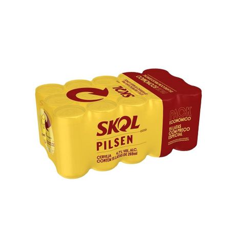 CERVEJA SKOL 269ML PACK ECONOMICO LATA C/15