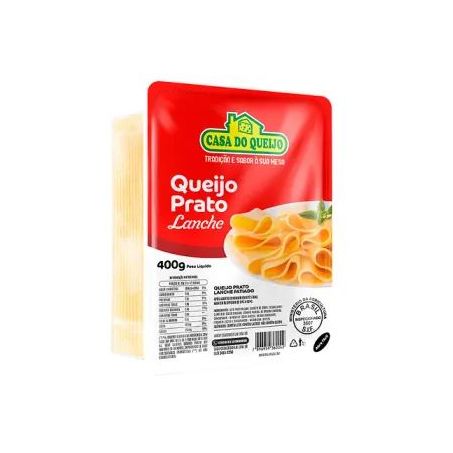 QUEIJO PRATO FATIADO CASA DO QUEIJO PACOTE 400G