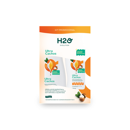 Kit H2o Shampoo 350ml e Cond 175ml Ultra Cachos