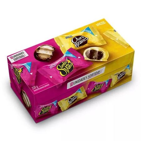 Bombom lacta sortidos sonho de valsa e ouro branco cx 220g