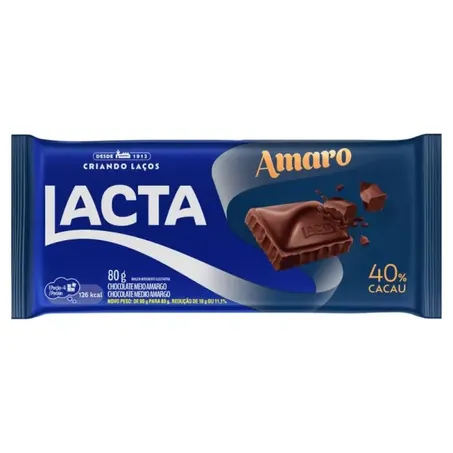 Chocolate lacta amaro pacote 80g