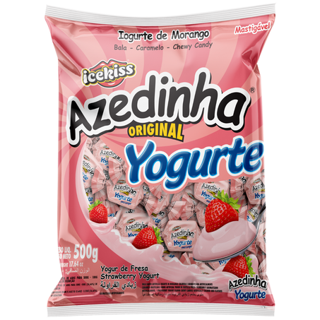Bala icekiss mastigável azedinha yogurte 500g