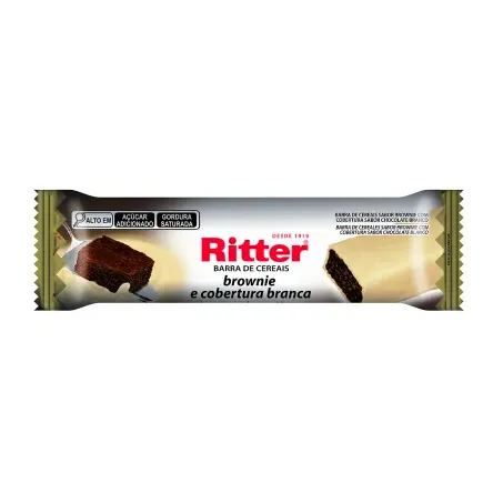 CEREAL BARRA RITTER BROWNIE/CHOCOLATE BRANCO 20G