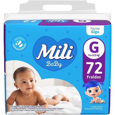 Fralda mili baby giga g c/72un