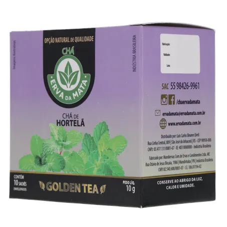 CHÁ ERVA DA MATA HORTELÃ CAIXA C/10 SACHÊS 360-22