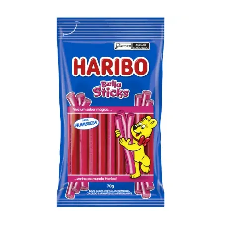 BALA GEL HARIBO STICKS 70G FRAMBOESA