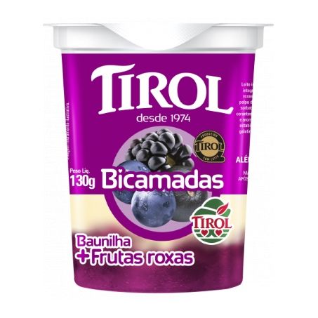 IOGURTE TIROL BICAMADA INTEGRAL FRU ROXA 130G
