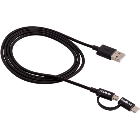 Cabo intelbras usb 2em1 micro+usb 1,2m p
