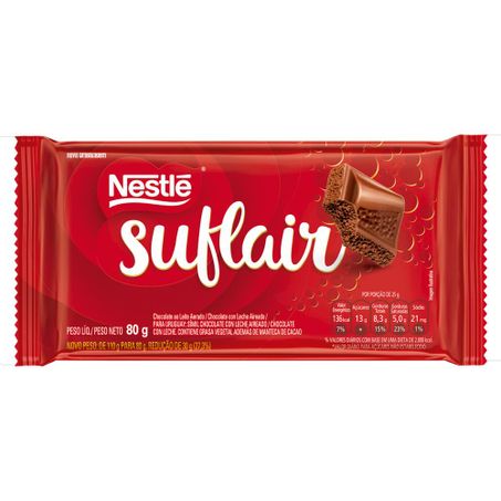CHOCOLATE BARRA AO LTE SUFLAIR NESTLE 80G