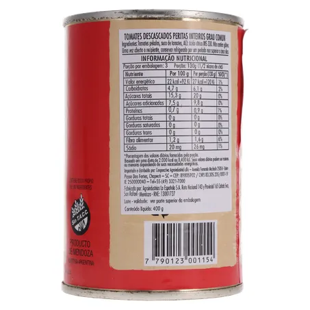 TOMATE PELADO IMPORTADO DA ARGENTINA VIGENTE LATA 230G 360-11