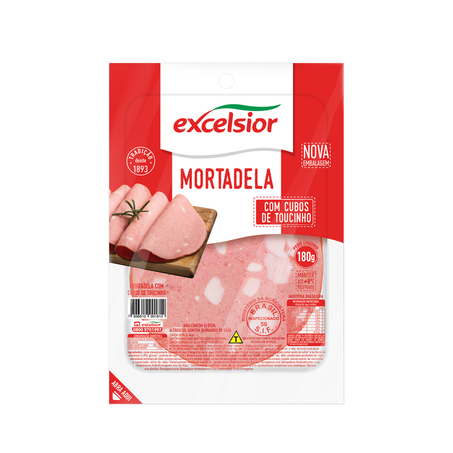 Mortadela excelsior fatiada c/toucinho 180g
