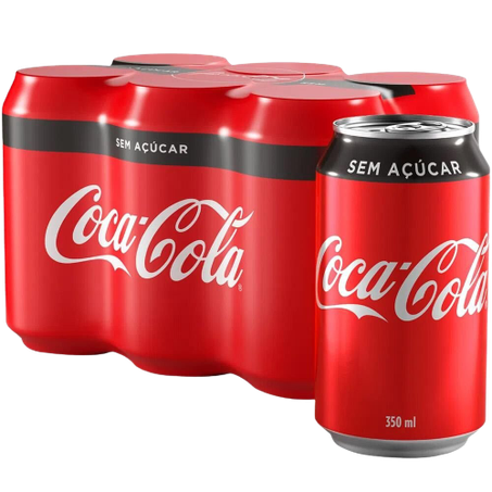 Refri coca cola zero 350ml 6un