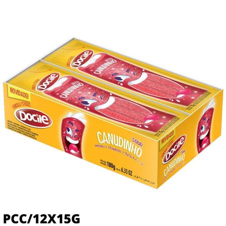 Bala canudinho docile pcc/12x15g morango citrico