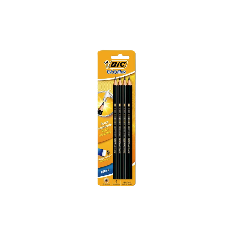 Lápis Preto Bic Evolution Hexa 4un 
 