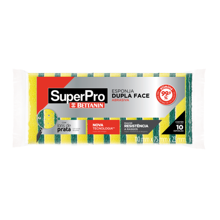 ESPONJA DUPLA FACE MULTIUSO SUPERPRO BETTANIN 9401 C/10UN