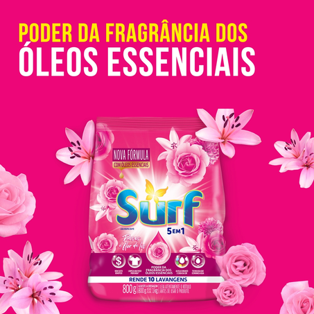 Sabão em pó Surf Rosas e Flor de Lis 800g 360-6