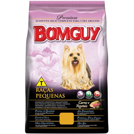 Ração cão bomguy raças pequenas 1kg adulto carne e vegetais